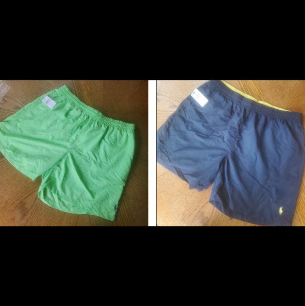 NWT POLO Ralph Lauren Bundle Lot Green Blue Pony Logo XXL New Swim Trunks Shorts